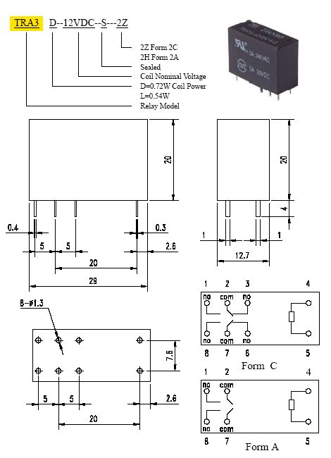 Реле TIANBO TRA3-D-12VDC-S-2Z/ РЭК52(00-01)