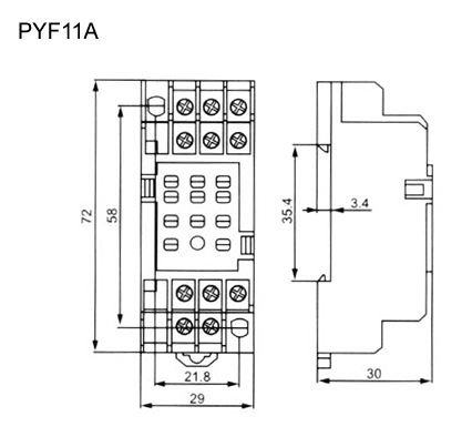Колодка клеммная TIANBO PYF-11A/ без клипс