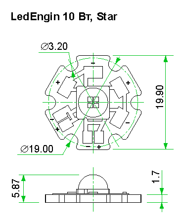 Светодиод LEDENGIN LZ4--20G110, star, G