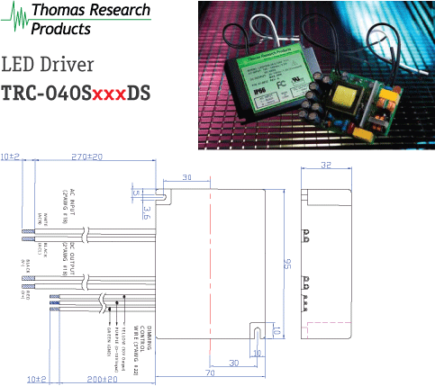 Драйвер тока TRP TRC040S140DS, Dim.